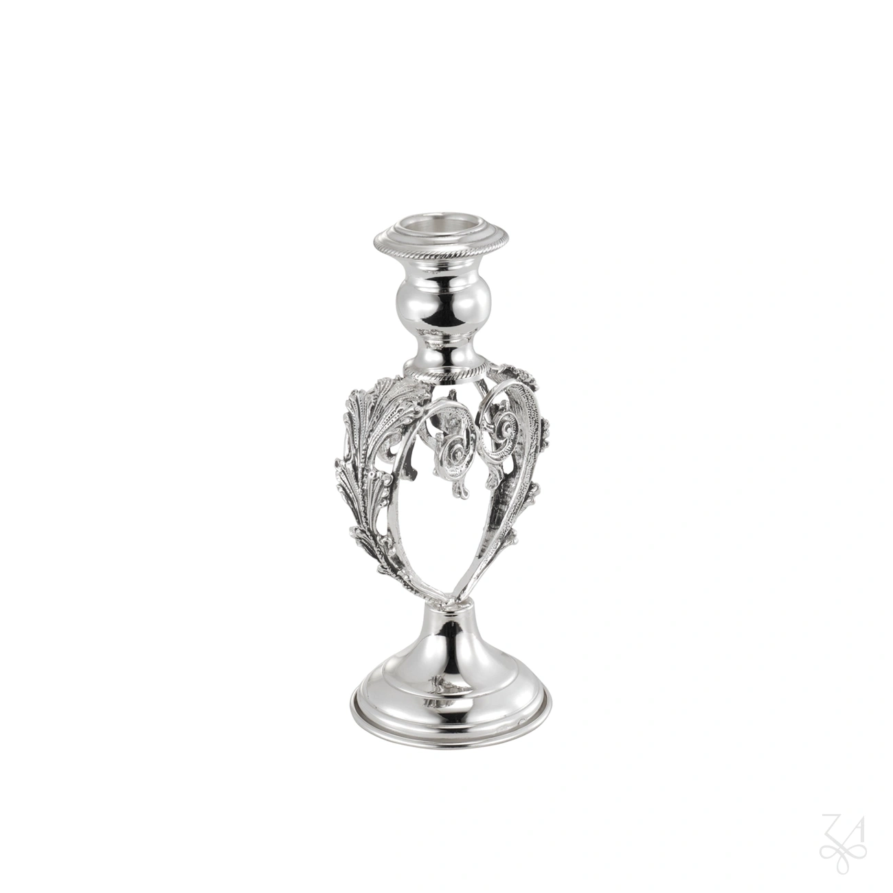Candlestick Heart Acanthus Leaf - H.-15cm 3