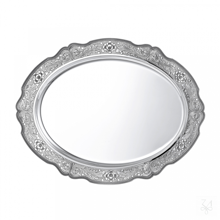 Oval Scalloped Tray - Mod. Poppy - 52.5x41cm