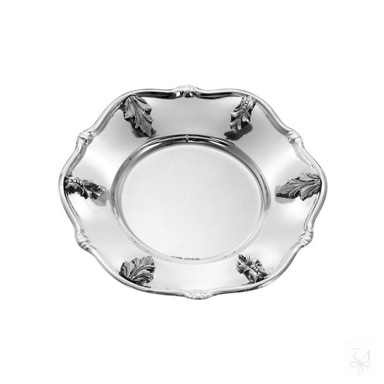 Kiddush Plate - Mod. Acanthus Leaves