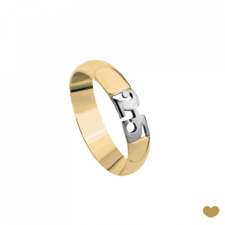 Aliança 25 Anos Passion Gold 9k