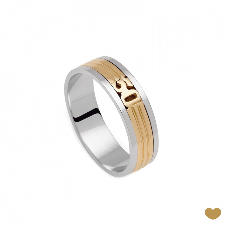 Aliança 50 Anos Passion Gold 9k