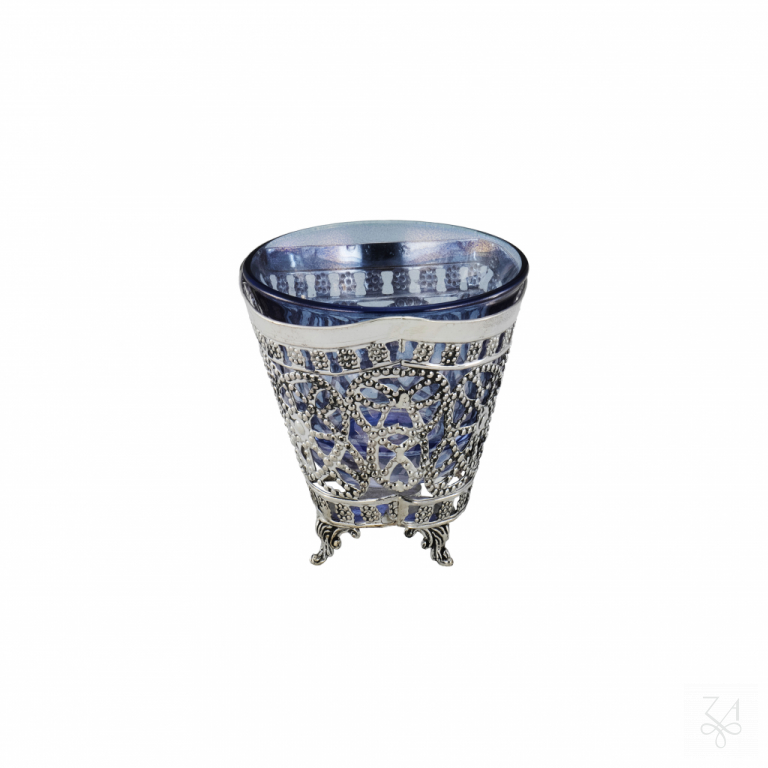 Salt Holder w/ Blue Crystal - H.-6.5cm