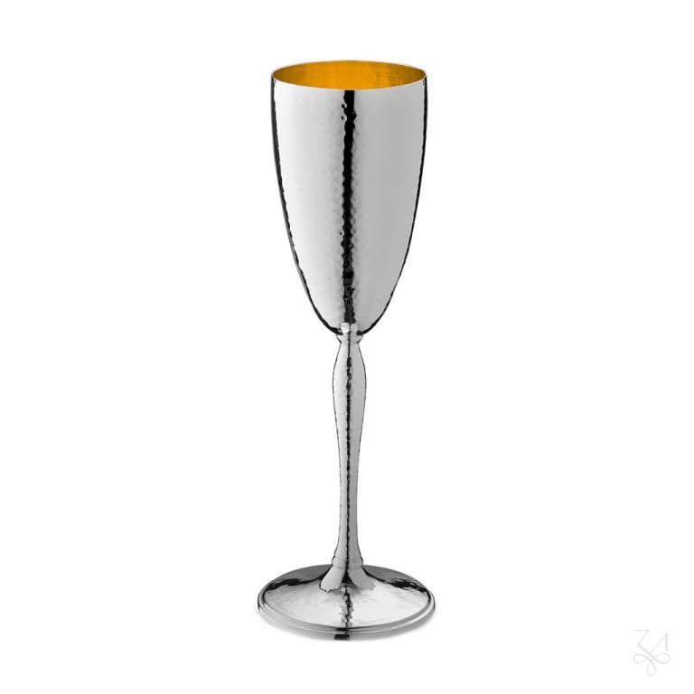 Champagne Flute Parighi - Hammered and Gold inside