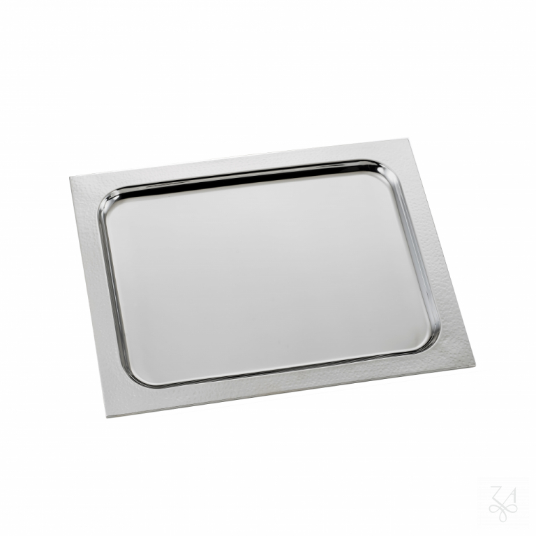 Rectangular Tray 34x26.5cm - Mod. Cardinale - Hammered Border