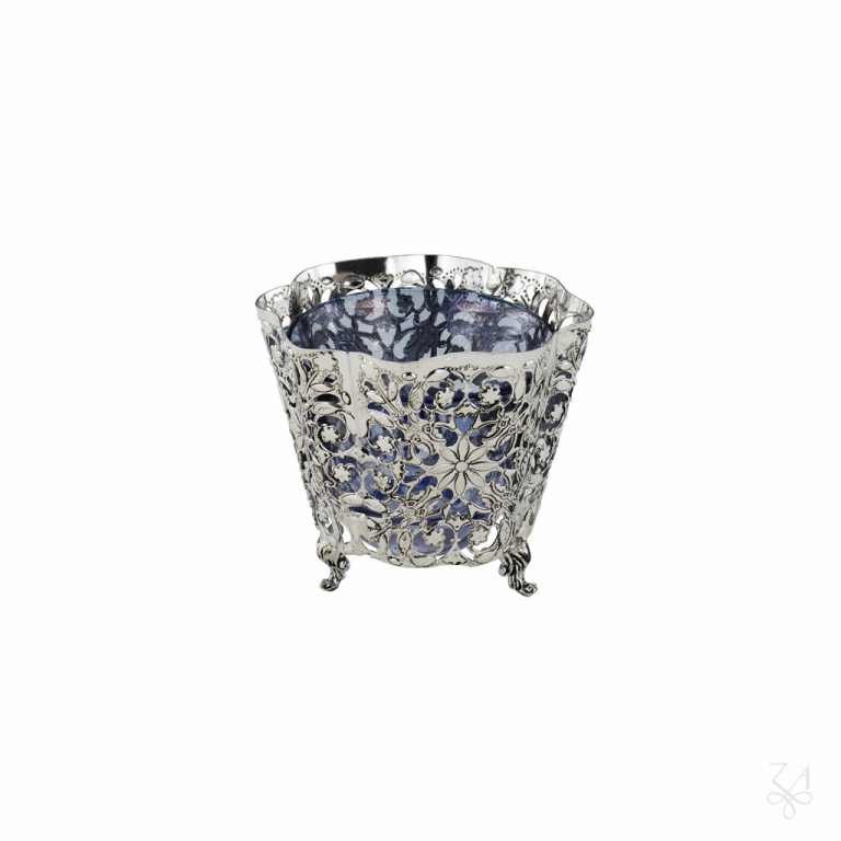 Salt Holder w/ Blue Crystal - H.-6.5cm