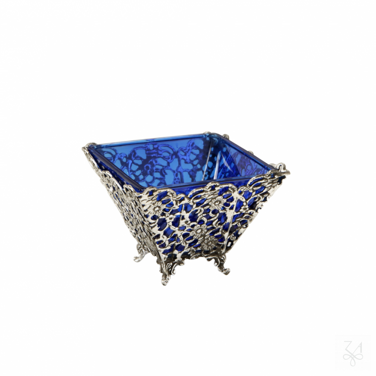 Salt Holder Pyramide w/ Blue Crystal