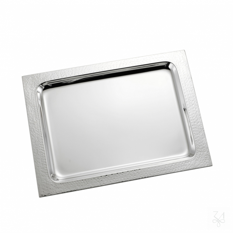 Rectangular Tray 29x22cm - Mod. Cardinale - Hammered Border