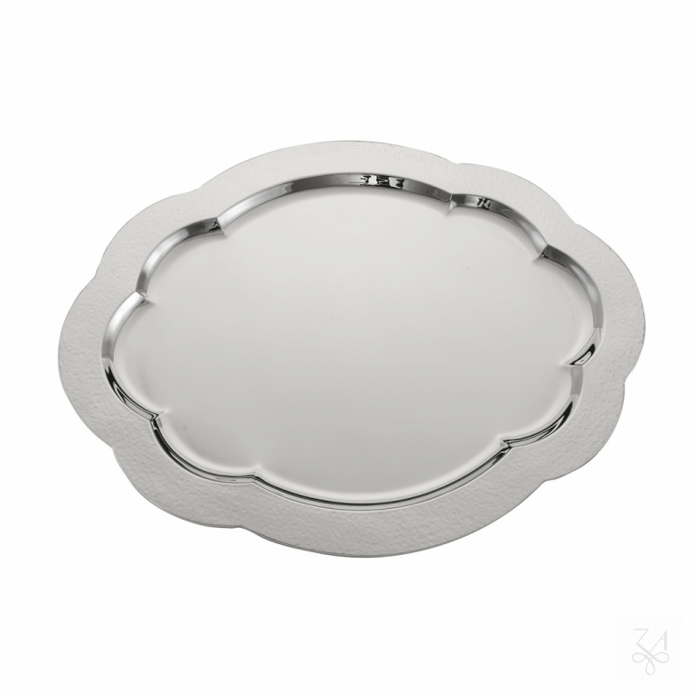 Oval Tray 42x33,5 - Mod. Cardinale - Hammered Border