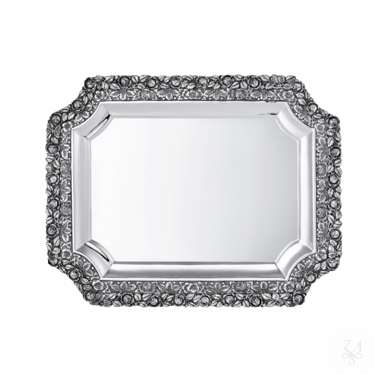 Rectangular Tray - Mod. Casting w/ Flowers-45.5x35.5cm
