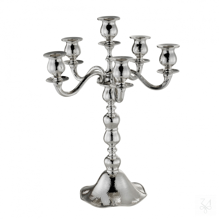 Candlestick 6L Hammered - H.-48cm