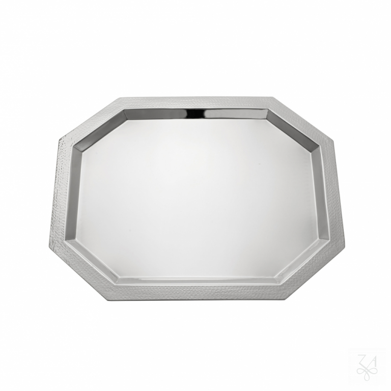 Octagonal Tray Cardinale 43x33cm - Hammered Brim