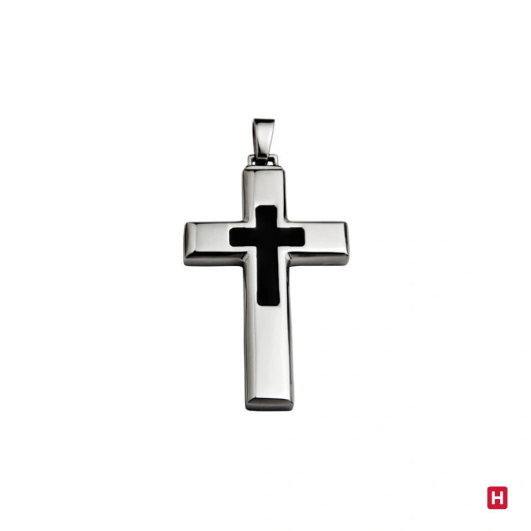 Cruz Hassu - Cruz de aço inox - Pendentes para colares homem