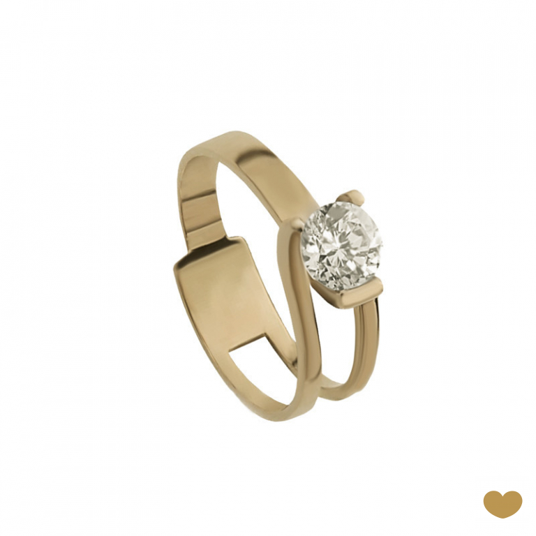 Anel Solitário Passion Gold 9k