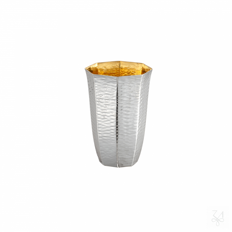 Kiddush Cup - Octogonal and Gold plated inside