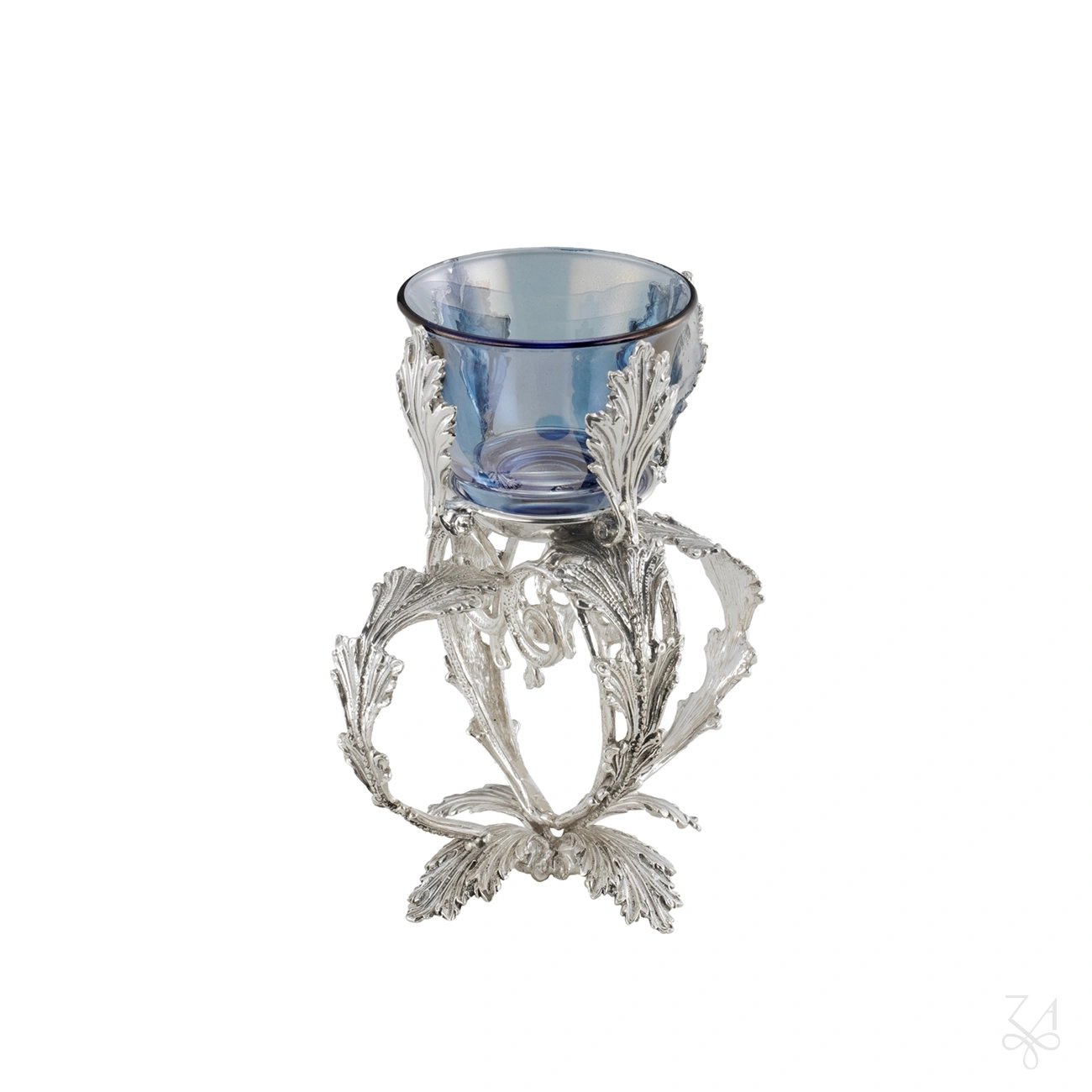 Salt Holder Heart Acanthus Leaf w/ Base Leaf - H.- 13cm 2