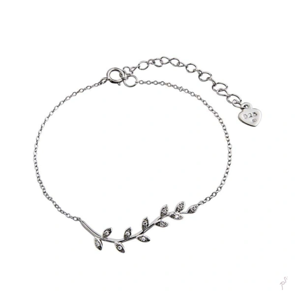 Pulseira FA com Zircónias - Folhas 1