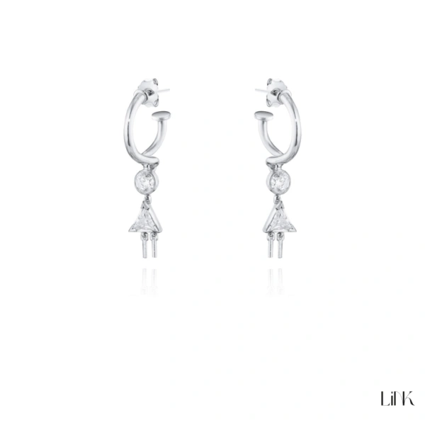 PENDIENTES LINK - 2 NIÑAS PIEDRA BLANCA 1
