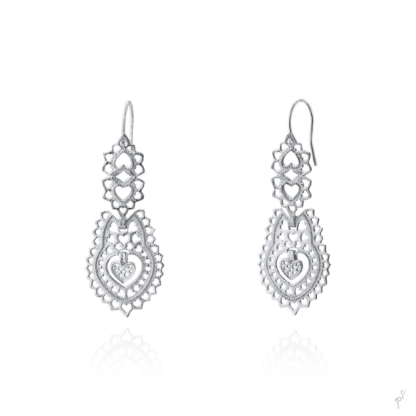 PENDIENTES REINA CORAZONES Nº2 - 3.5CM 1