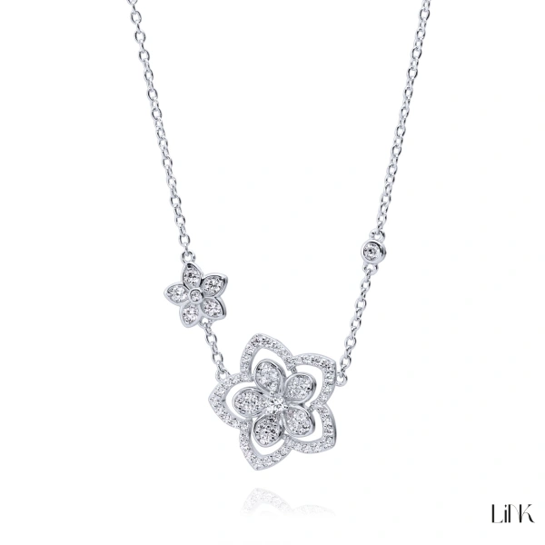 Colar FA com Zircónias - Flores 3