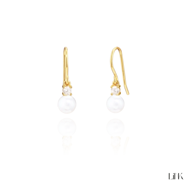PENDIENTES LINK C/ PERLAS + CIRCONIAS 2