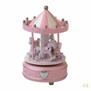 CARRUSEL ROSA CABALLOS -CORAZON 1