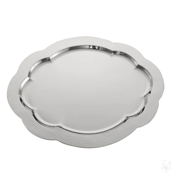 Oval Tray 48x38 - Mod. Cardinale - Hammered Border 1