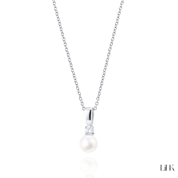 COLLAR C/ PERLA + CIRCONIA 42CM+3CM EXTENSIBLE 1