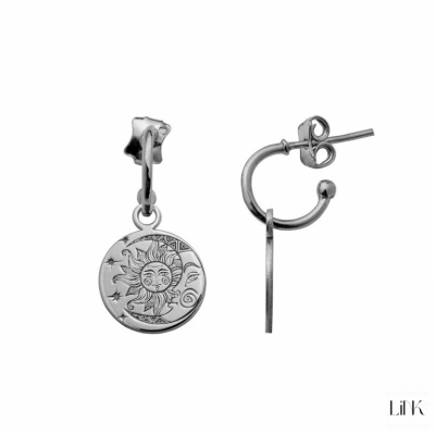 Hoops Earrings Link Misty Style - Sun and Moon 1