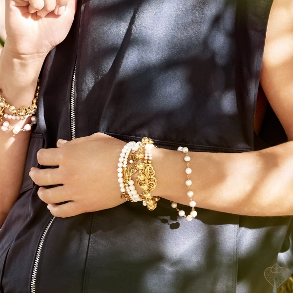 Filigree Bracelet Saudade Viana´s Beads Golden - 8mm 2