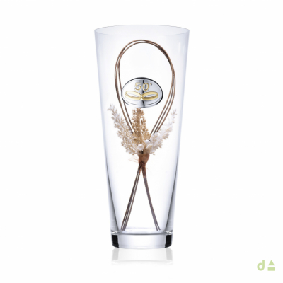 JARRA H.30CM C/APLIC.OVAL 50 ANIVERSARIO 1