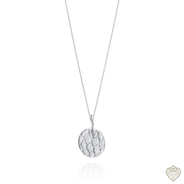 COLLAR EN PLATA C/ MEDALLA FILIGRANA Y CIRCONIAS 2.6CM 1