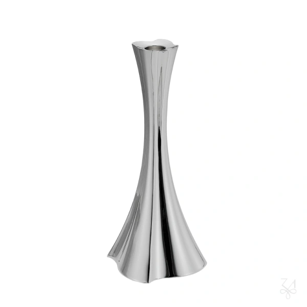 STERLING SILVER RELIGIOUS PLAIN CANDLESTICK VENEZIA H.30 CM 1