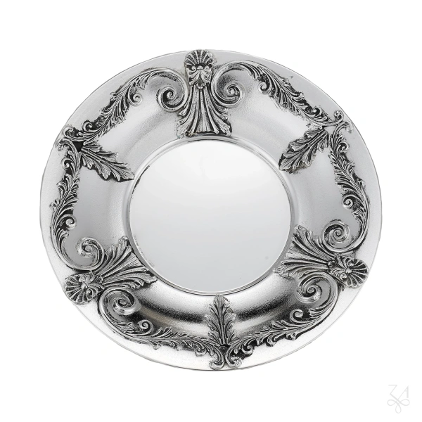 STERLING SILVER RELIGIOUS PLATE ACANTHUS D.25 CM 1