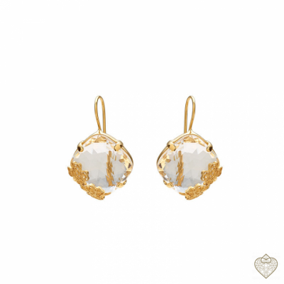 PENDIENTES PLATA + FILIGRANA C/ PIEDRA CRISTAL- MOD. POESIA 1