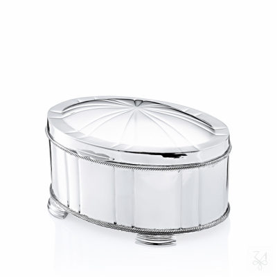 STERLING SILVER OVAL ZURICH PLAIN ETROG BOX 1