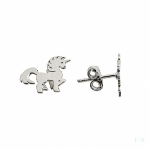 PENDIENTES INFANTILES EN PLATA - MOD. UNICORNIO 1