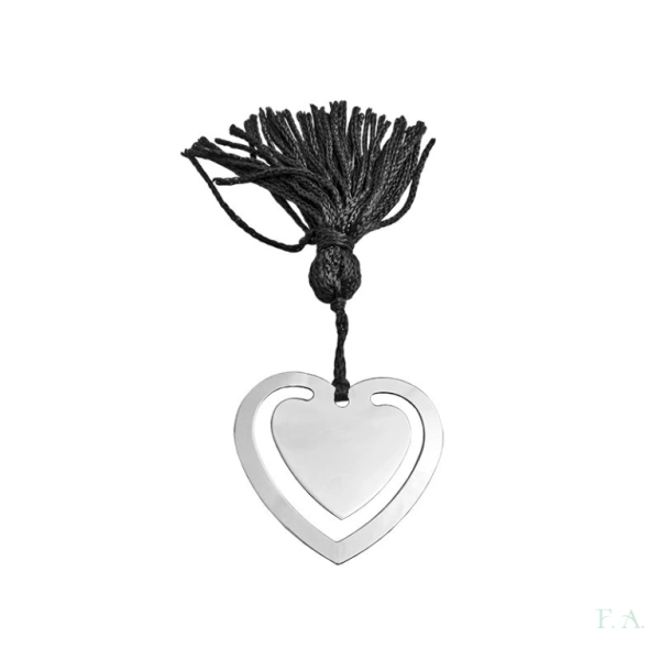 PUNTO DE LIBRO EN PLATA - MOD. CORAZÓN 1