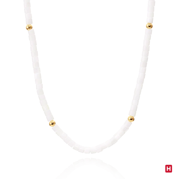 Necklace Hassu Golden - White 3