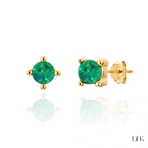 PENDIENTES LINK CIRCONIA VERDE 1