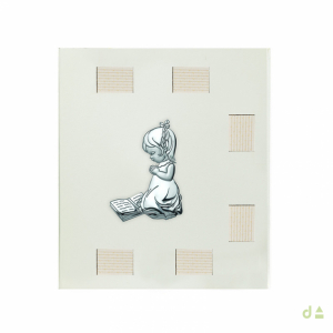 ALBUM 20X25 C/LAZO BEGE +NIÑA CON  BIBLIA 1