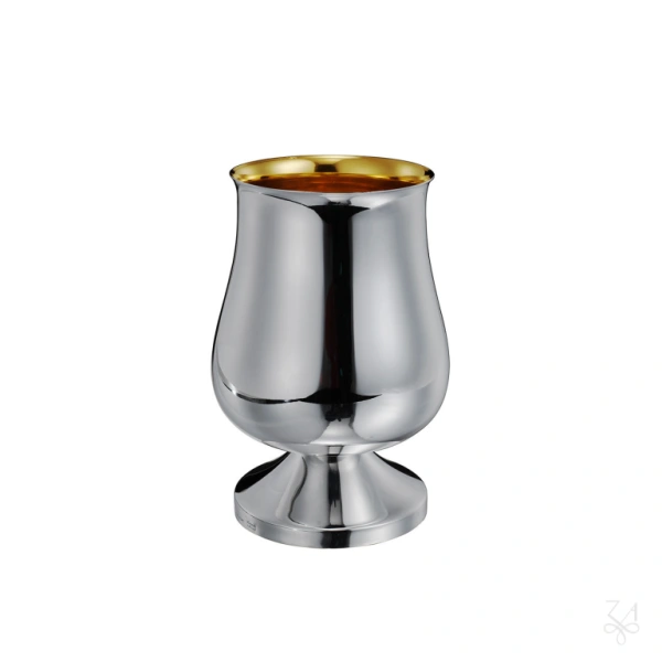 STERLING SILVER SMOOTH WINE GLASS INSIDE GOLD H.14,5 CM 1