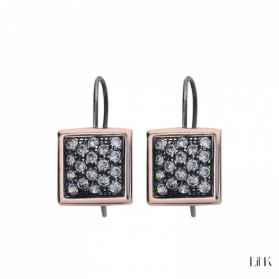 PENDIENTES PLATA 925/ORO9K - 36 CIRCONITAS -1.5CM -  JASMIM 1