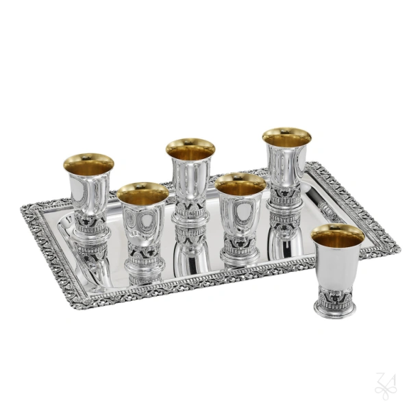STERLING SILVER RELIGIOUS LIQUOR SET CUP W/CASTING 2