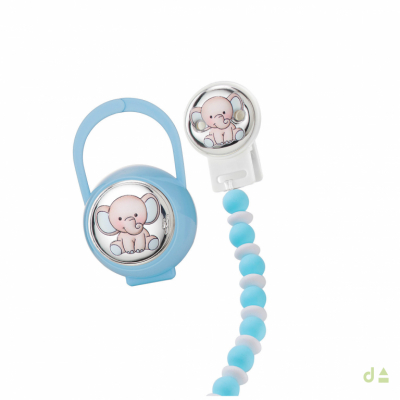 SET CHUPETERO + CAJA DE CHUPETE ELEFANTE CELESTE 1