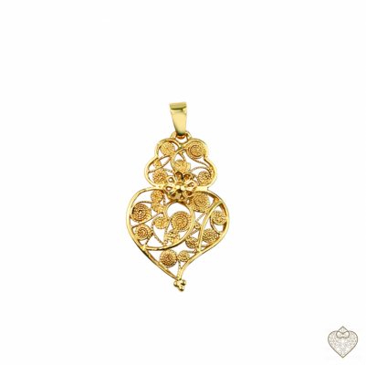 COLGANTE EN FILIGRANA PLATA DORADA - MOD. CORAZON-3.2CM 1