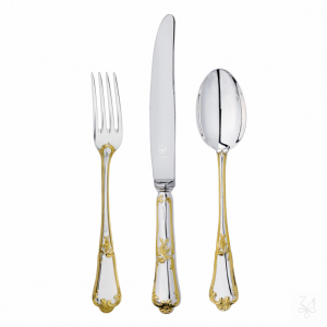 Three Pieces Table Set Goldplated - Mod. Floreale 1