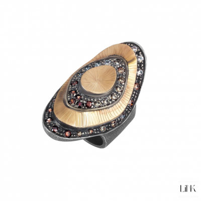 ANILLO PLATA 925/ORO9K - 39 CIRCONITAS - TULIPA 1