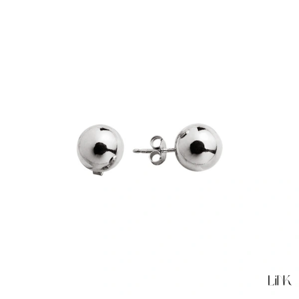 PENDIENTES EN PLATA BOLA LISA 1