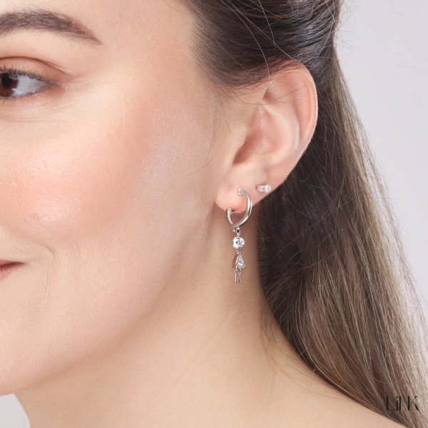PENDIENTES LINK - 2 NIÑAS PIEDRA BLANCA 3