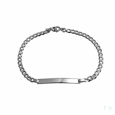 Pulseira Chapa FA Barbela Lapidada 1
